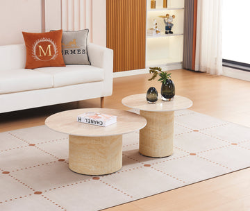 Table basse effet travertin : la tendance déco incontournable de 2025