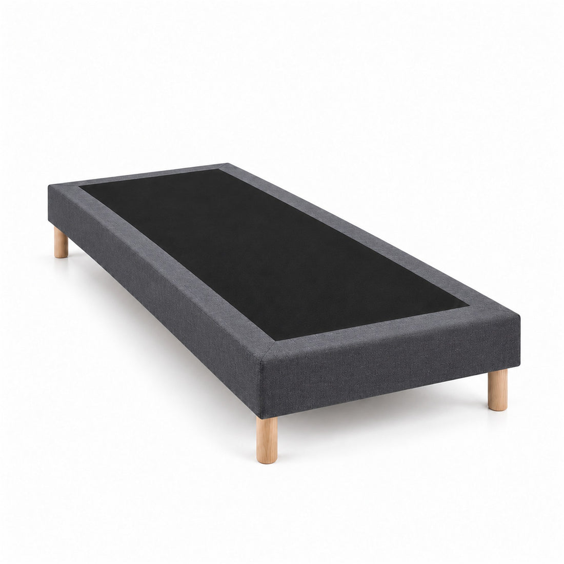 Sommier tapissier déco 80x200 cm Gris - Hauteur 30 cm - Pieds inclus