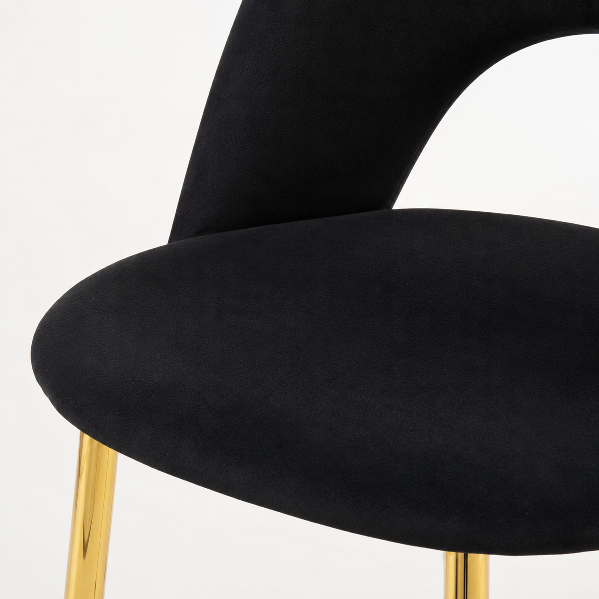Lot de 4 chaises TEDDY Gold velours #couleur_noir