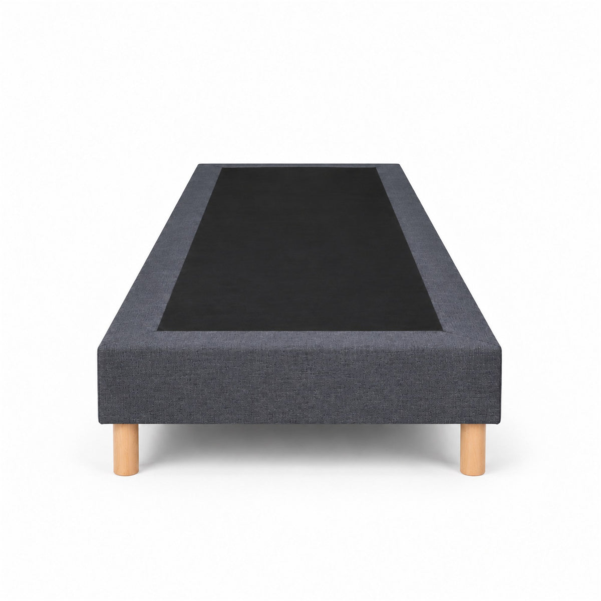 Sommier tapissier déco 70x190 cm Gris - Hauteur 30 cm - Pieds inclus
