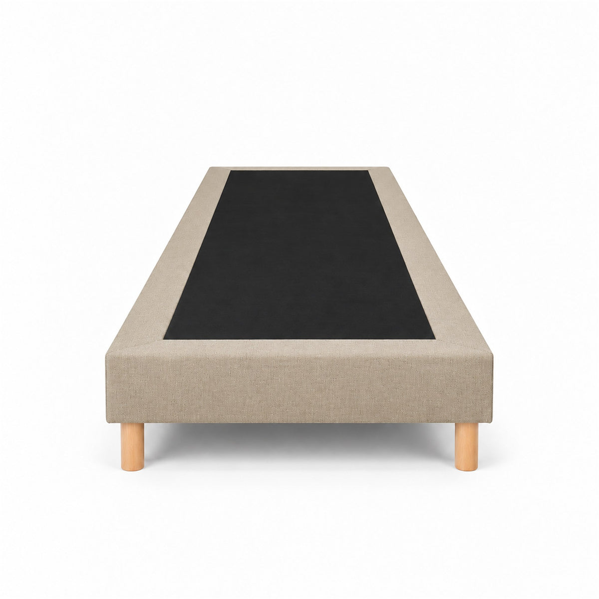 Sommier tapissier déco 80x200 cm Beige - Hauteur 30 cm - Pieds inclus