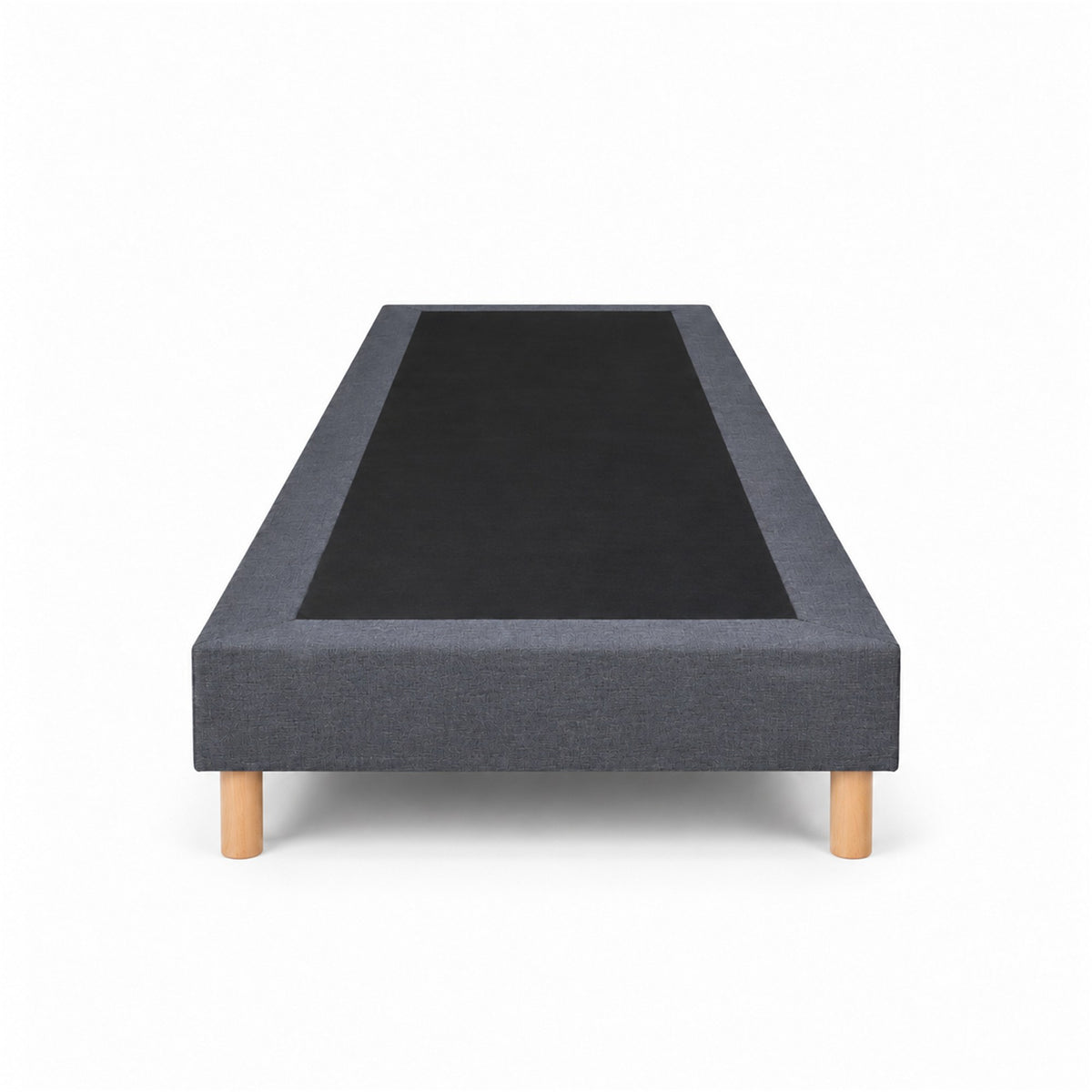 Sommier tapissier déco 80x200 cm Gris - Hauteur 30 cm - Pieds inclus