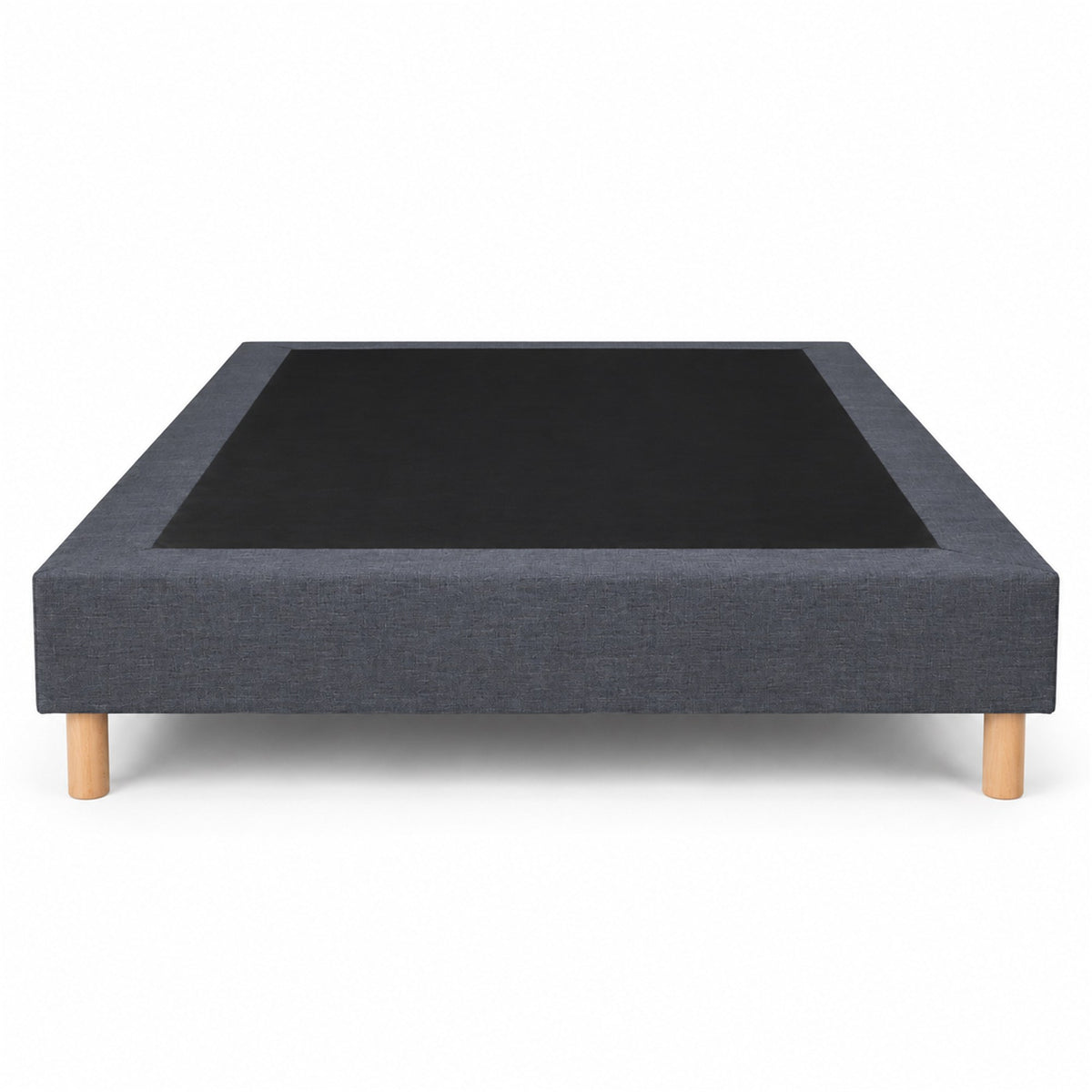 Sommier tapissier déco 140x190 cm Gris - Hauteur 30 cm - Pieds inclus
