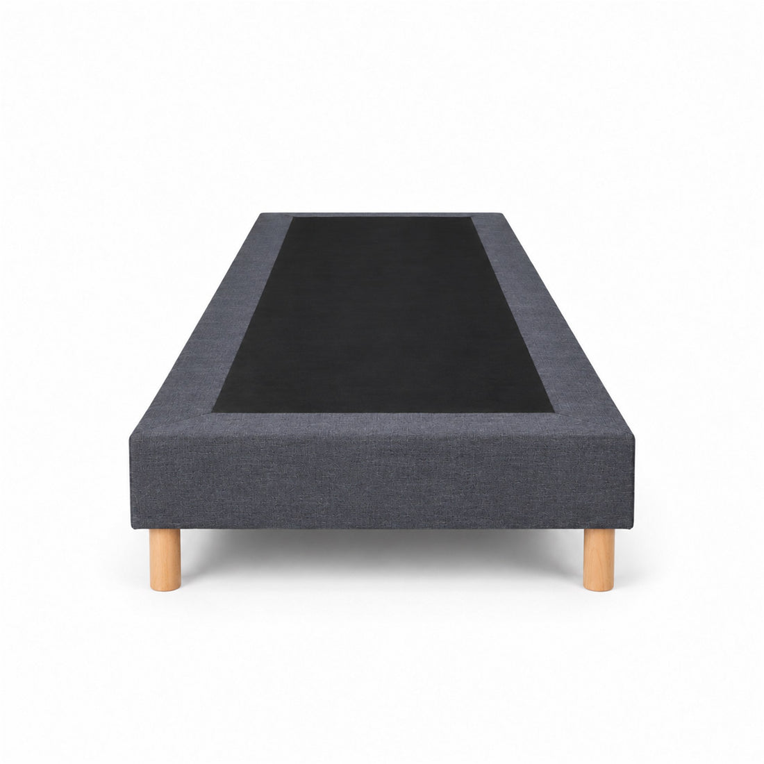 Sommier tapissier déco 90x190 cm Gris - Hauteur 30 cm - Pieds inclus