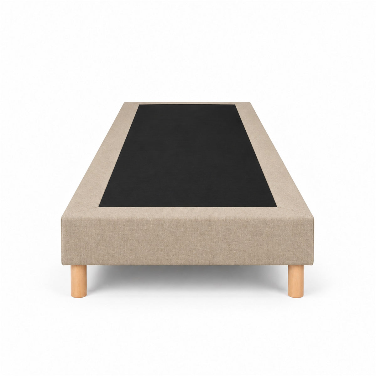 Sommier tapissier déco 70x190 cm Beige - Hauteur 30 cm - Pieds inclus