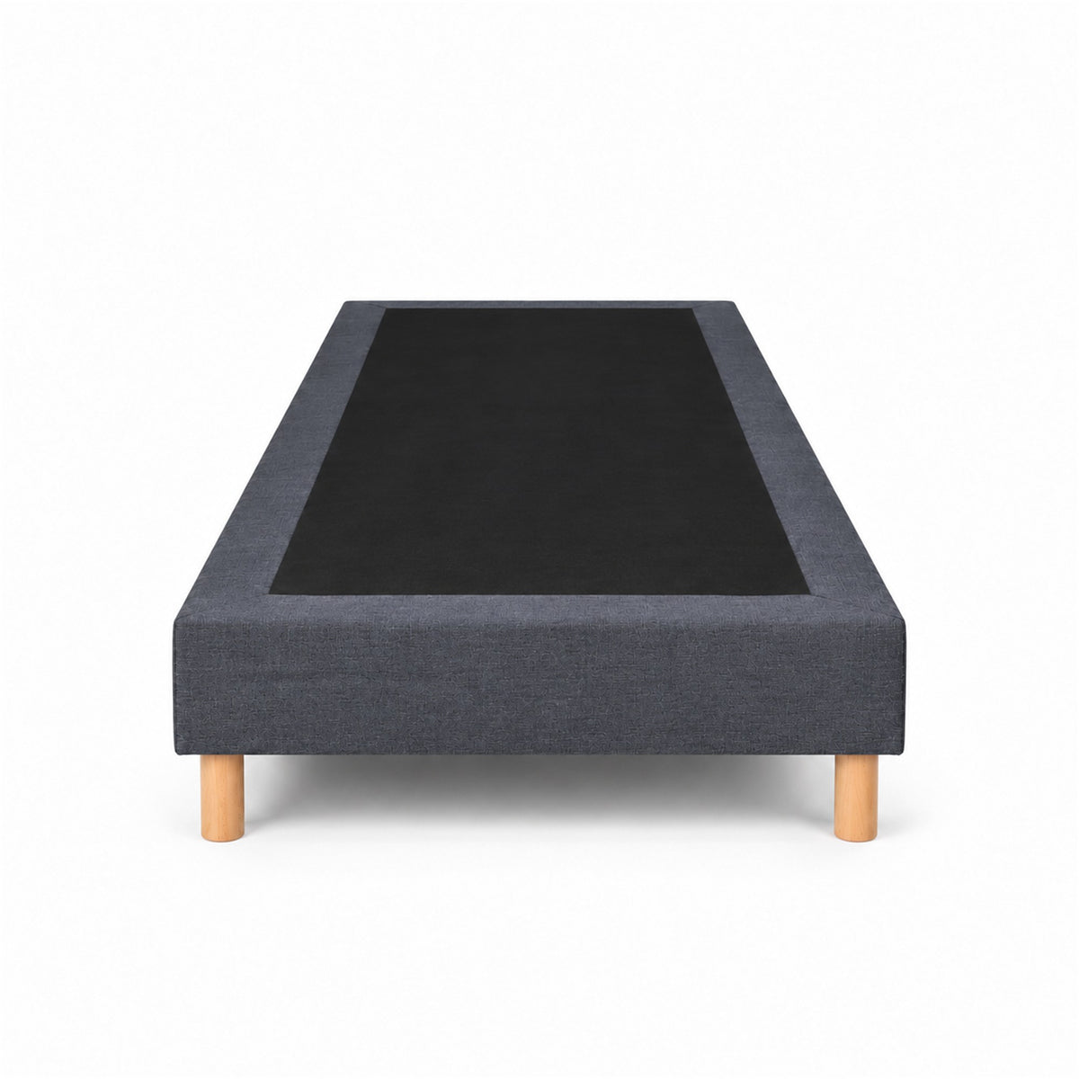 Sommier tapissier déco 90x200 cm Gris - Hauteur 30 cm - Pieds inclus