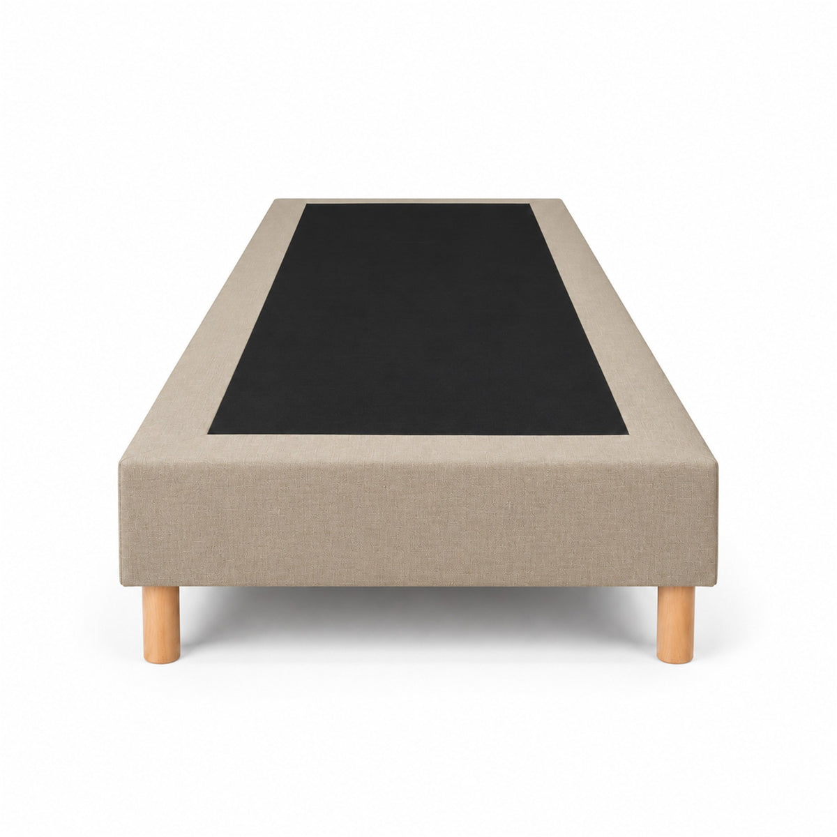 Sommier tapissier déco 80x200 cm Beige - Hauteur 35 cm - Caisse 20 cm - Pieds inclus
