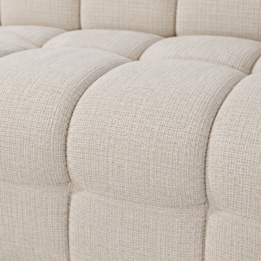Canapé d’angle gauche en tissu Cremona beige 240 x 153 cm – Mini Bubble