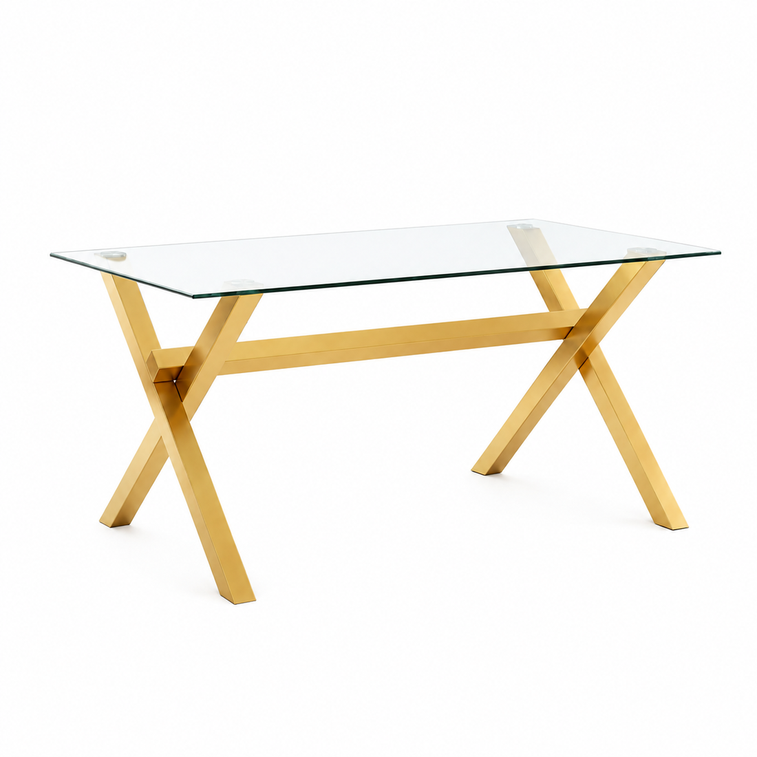 Table à manger IXE bois XXL & plateau en verre transparent 180x90x75 cm #couleur_bois_transparent
