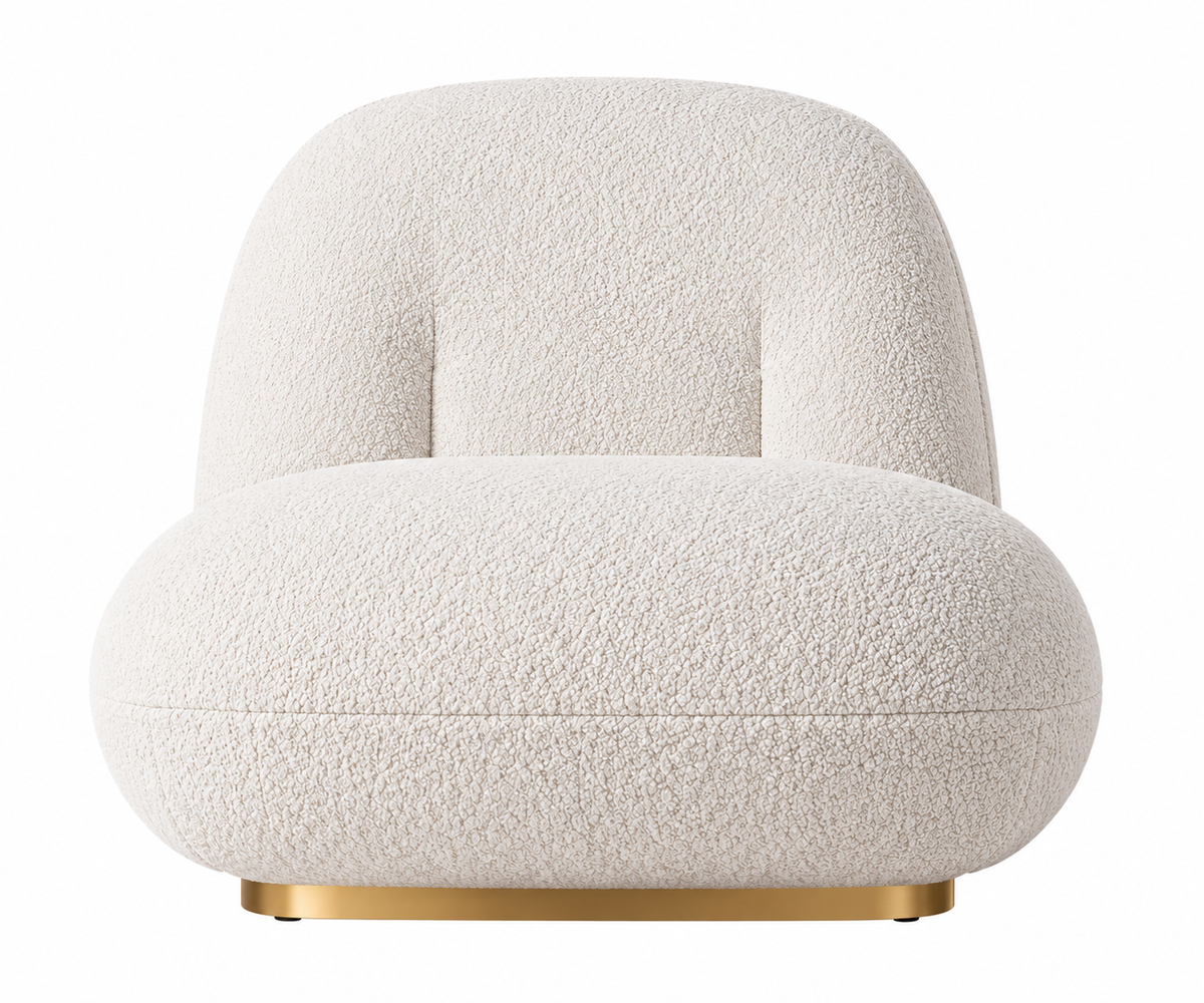 Fauteuil Fauteuil LOVING – Métal Gold & Doudou Blanc – 70x100x70 cm