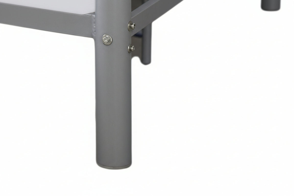 Lit superposé métal gris 4 places 140x190 cm + matelas et sommier inclus  COLOSSE