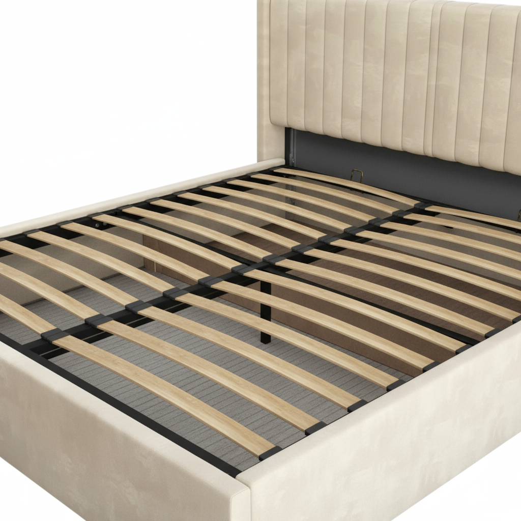 LIT DOUBLE COFFRE CAMILLE 160x200CM #couleur_beige
