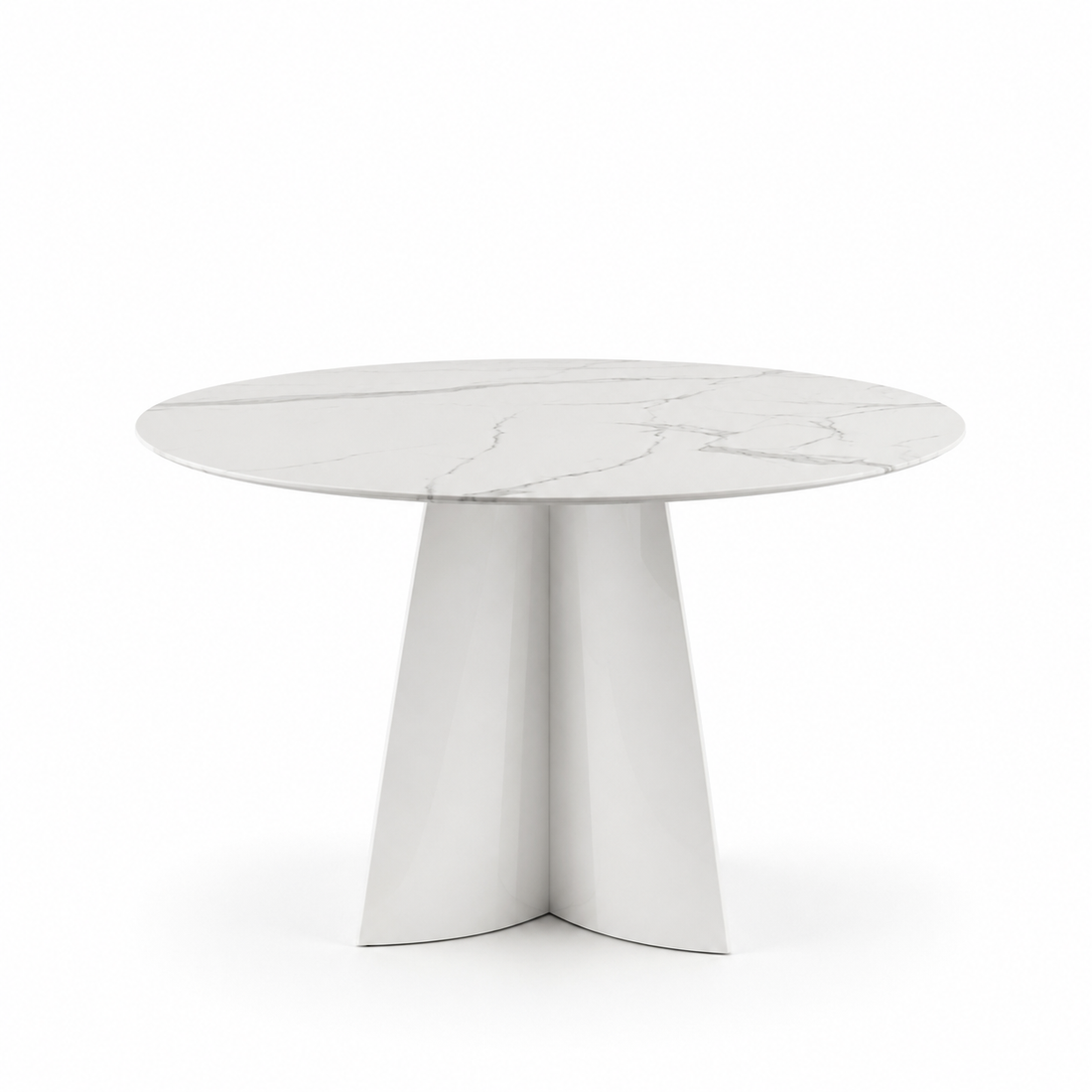 Table à manger CAPUCINE Chrome Marbre blanc