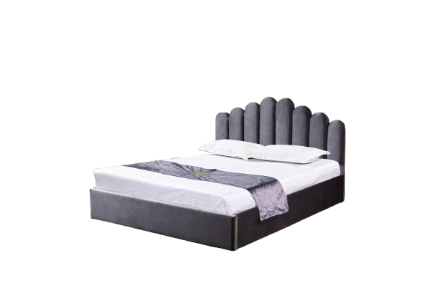 Lit coffre 2 places 140x190 cm DOHA sommier coffre intégré #couleur_gris