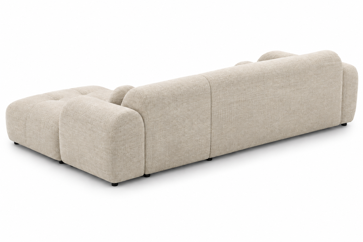 Canapé d’angle arrondi Tissu Cremona beige Cloud Bis - Angle Droit