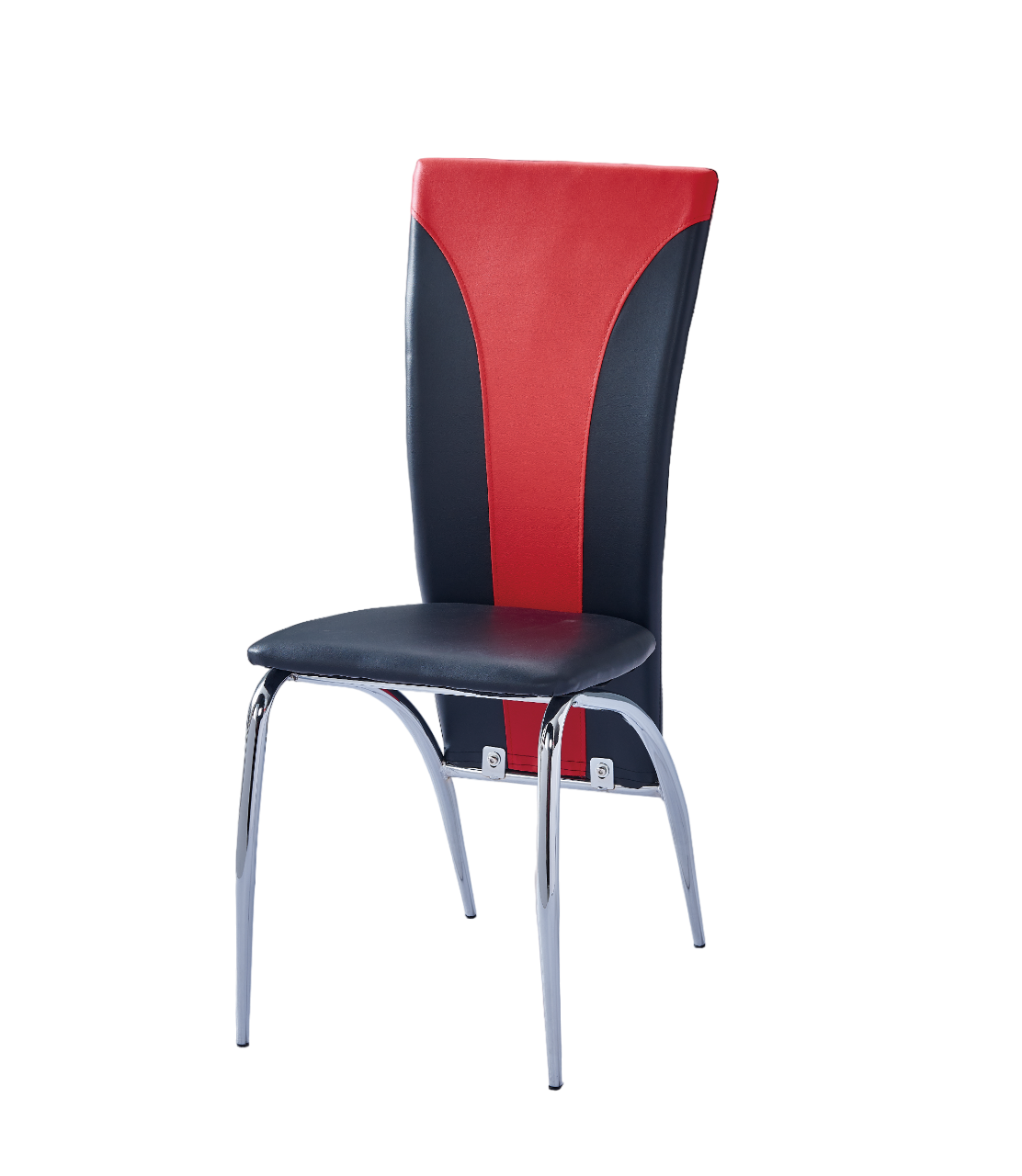 Lot de Chaises DUNA similicuir #couleur_noir et rouge