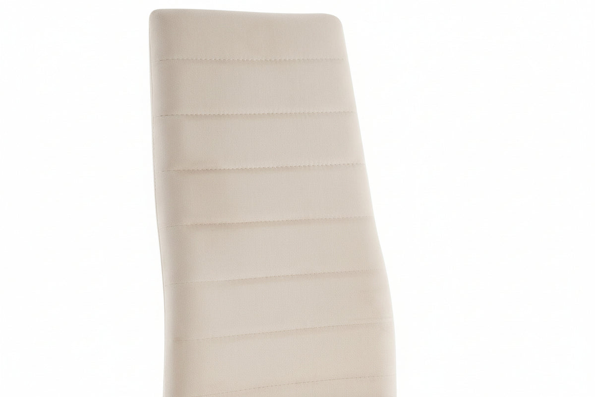 Lot de 6 chaises velours beige pieds métal gold 52x45x90 cm TOLIA