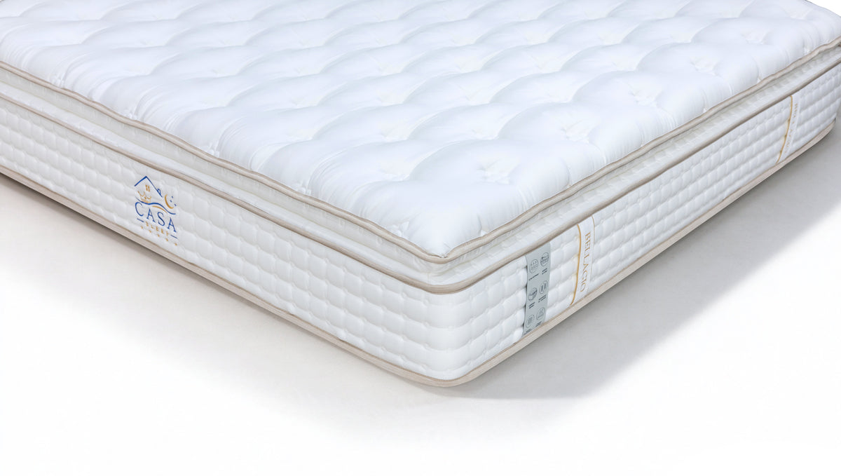 Matelas 180 × 200 cm beige — Détail du revêtement et des finitions