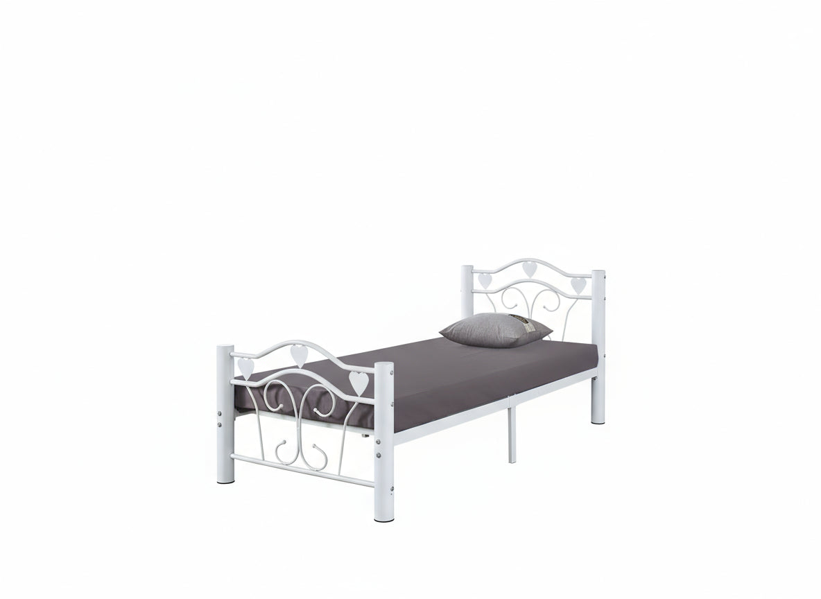 Lit métal blanc 90x190 cm HERCULE