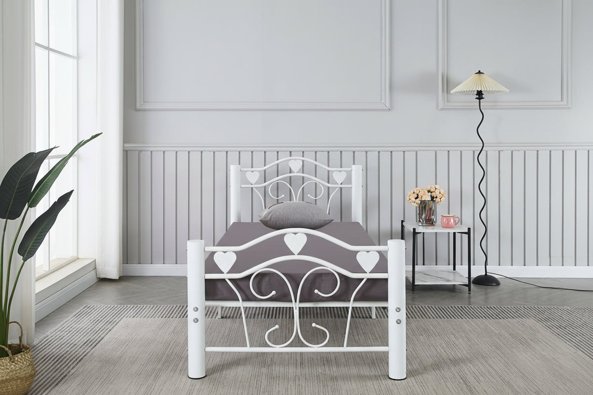 Lit métal blanc 90x190 cm HERCULE