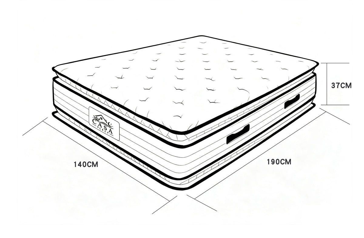 Matelas ressorts ensachés 140x190 cm BIFLEX – ép. 37 cm