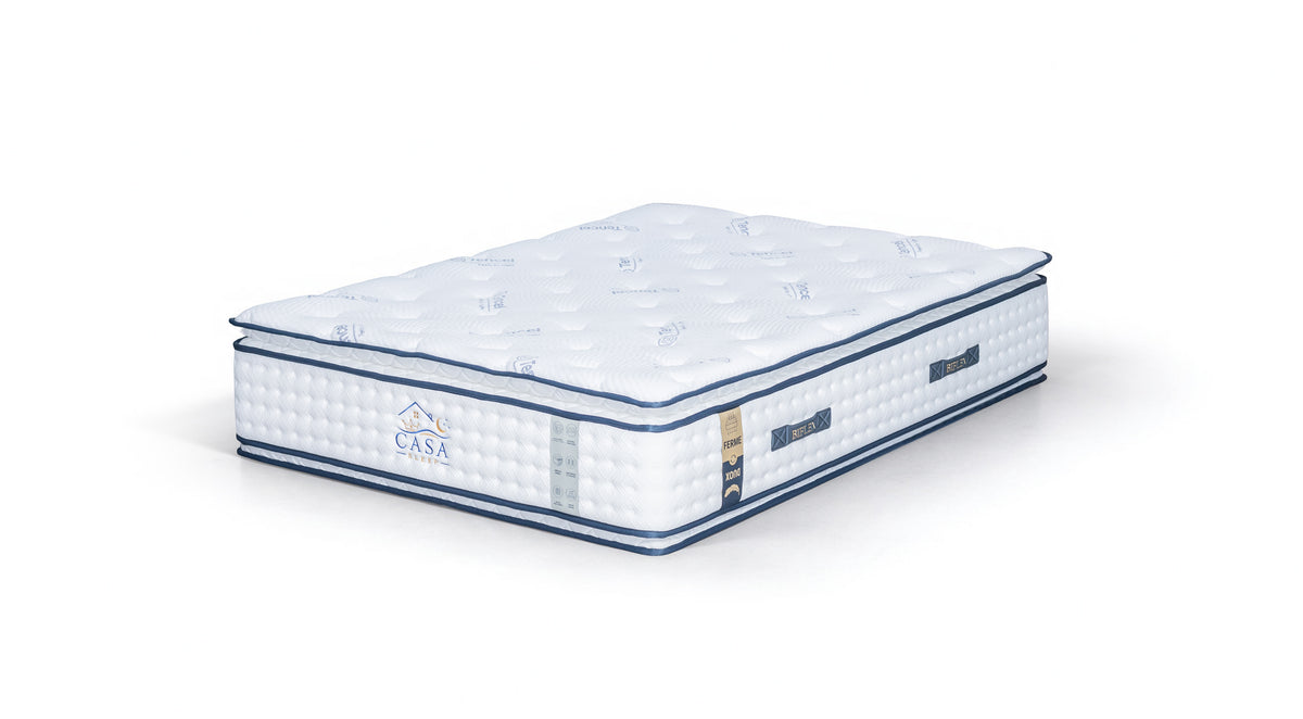Matelas 160 × 200 cm blanc — Matelas seul, vue de trois quarts
