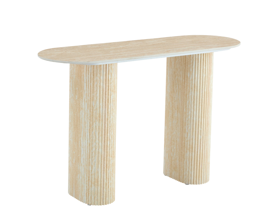 Console céramique travertin pieds métal travertin 120x40x78 cm ROXY