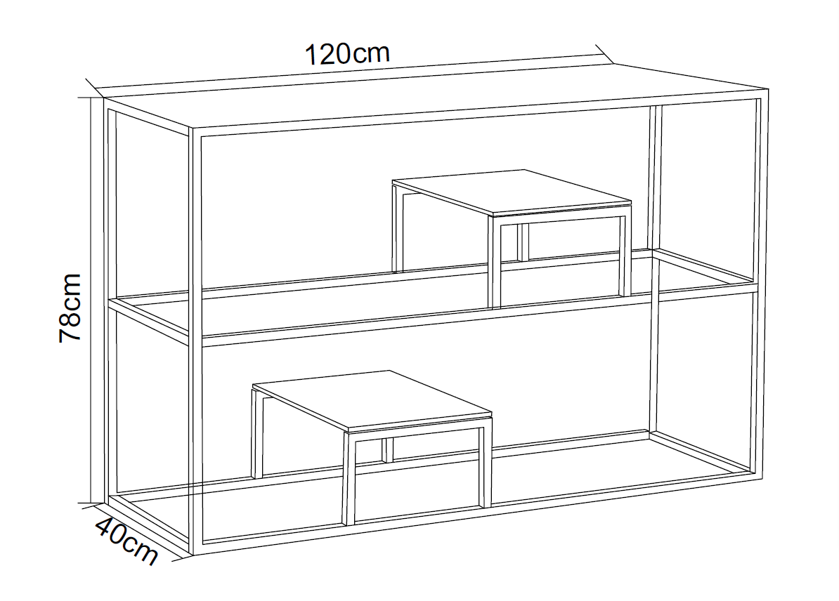 Console métal chrome plateau transparent 120x40x78 cm ROMY