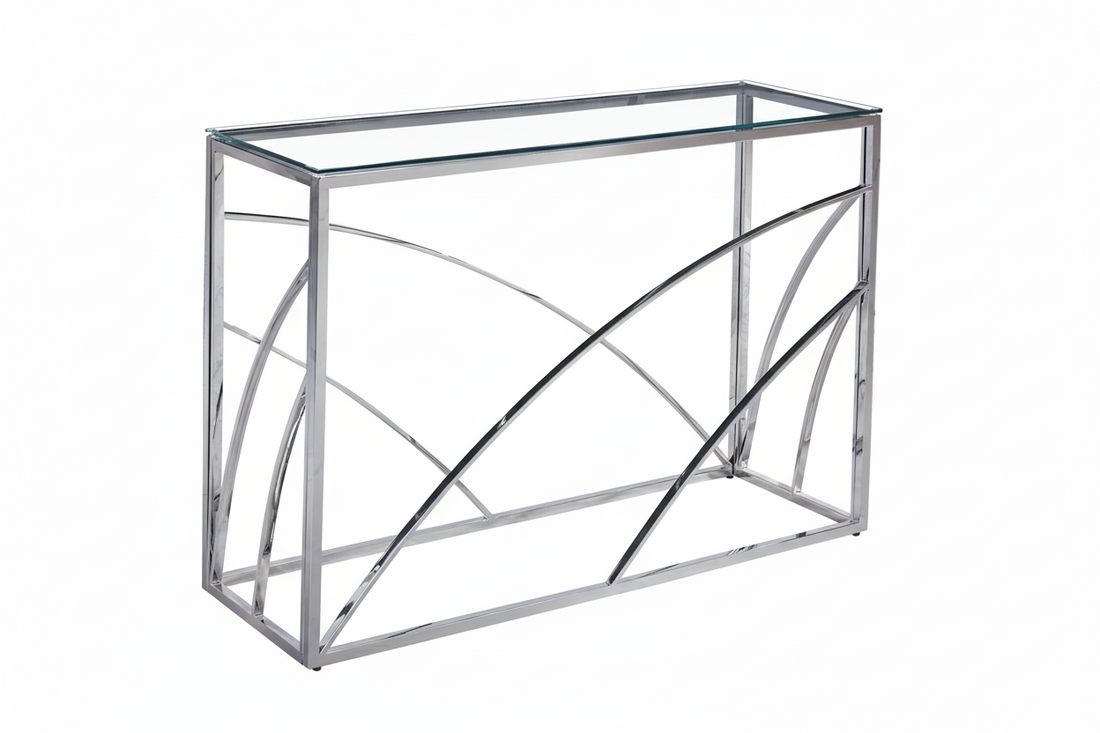 Console CALVIN Chrome 120x40x78 cm #couleur_transparent