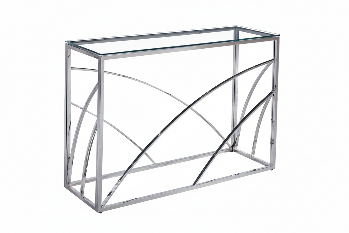 Console CALVIN Chrome 120x40x78 cm #couleur_transparent