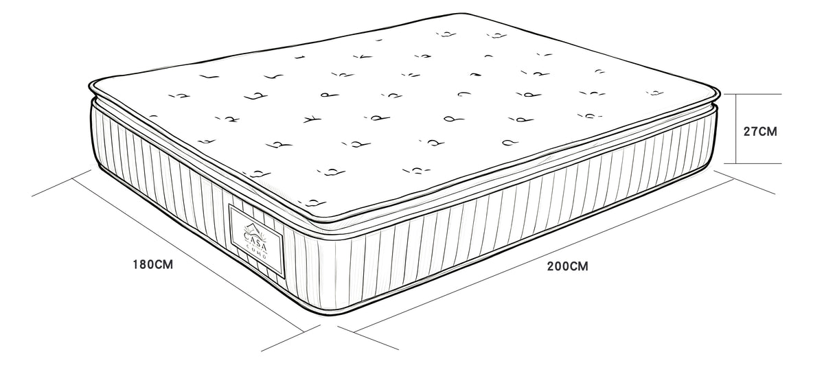 Matelas ressorts ensachés 180x200 cm COMO – ép. 27 cm