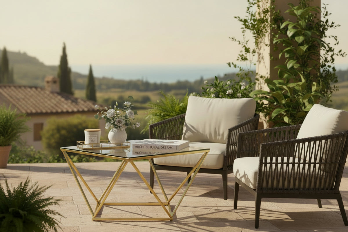 Table basse ALINA carrée gold verre 100x100x45 cm #couleur_gold_verre
