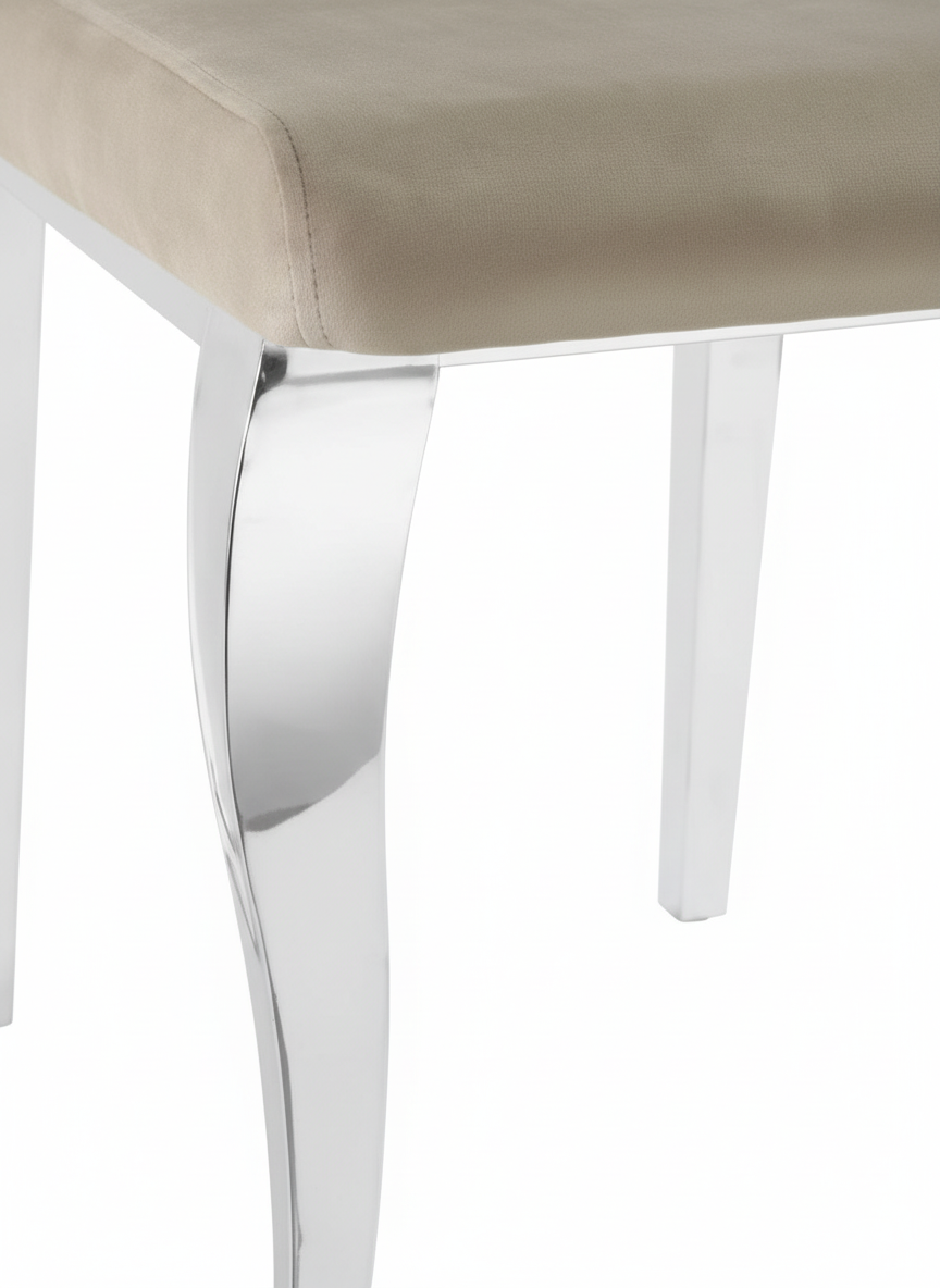 Lot de Chaises baroque LOUIS Chrome Velours #couleu_moka