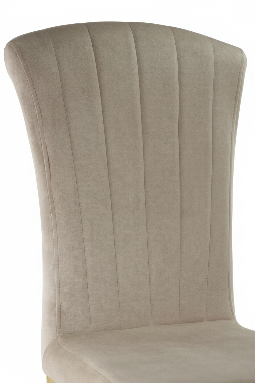 Lot de 6 Chaises baroque LOUIS Gold Velours Moka