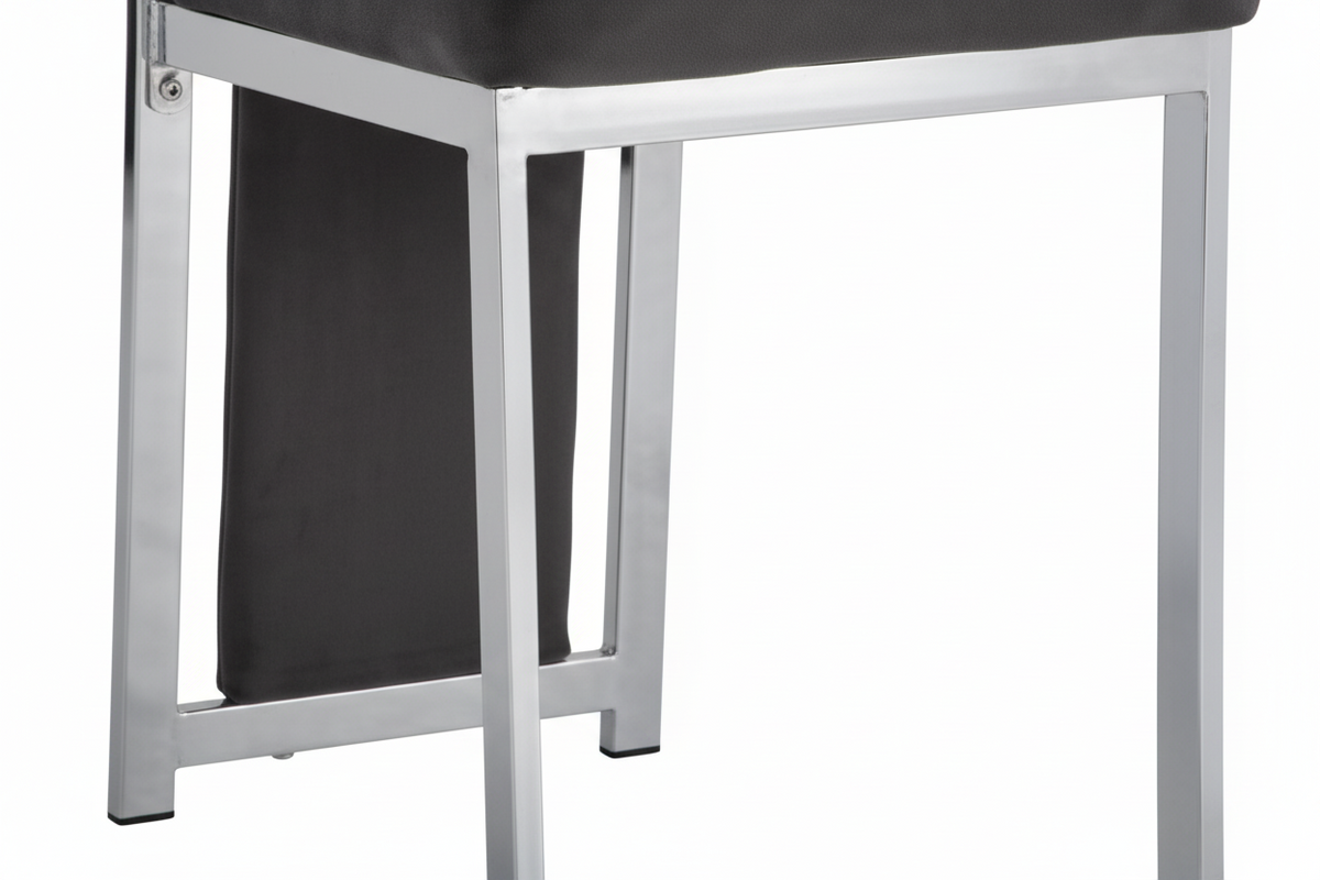 Lot 6 Chaises Salle à Manger Dana Velours Noir Contour Chrome 56x43x99cm