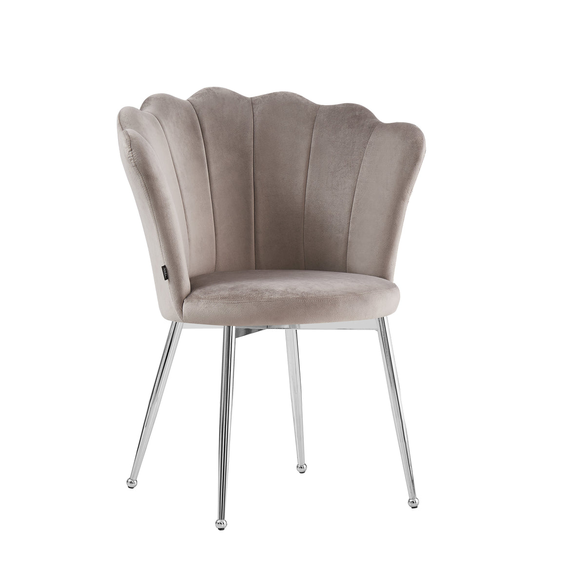 Lot de chaises NYMPHEA pieds Chrome assise Velours #couleur_moka