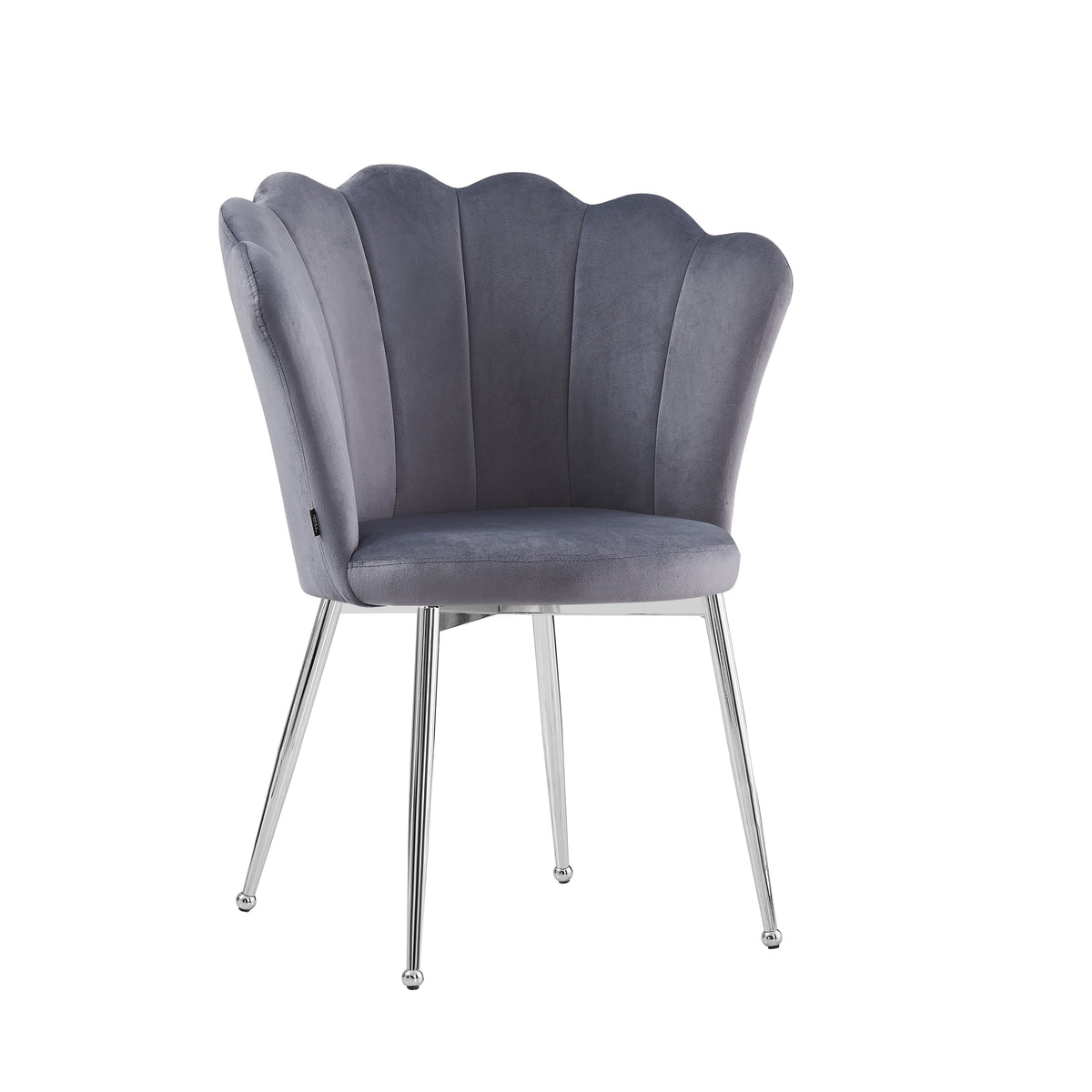 Lot de chaises NYMPHEA pieds Chrome assise Velours #couleur_anthracite