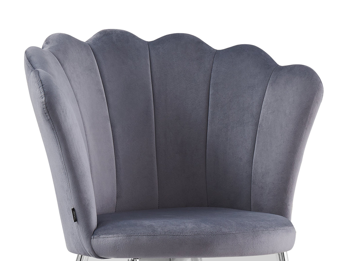 Lot de 2 chaises NYMPHEA pieds Chrome assise Velours Anthracite