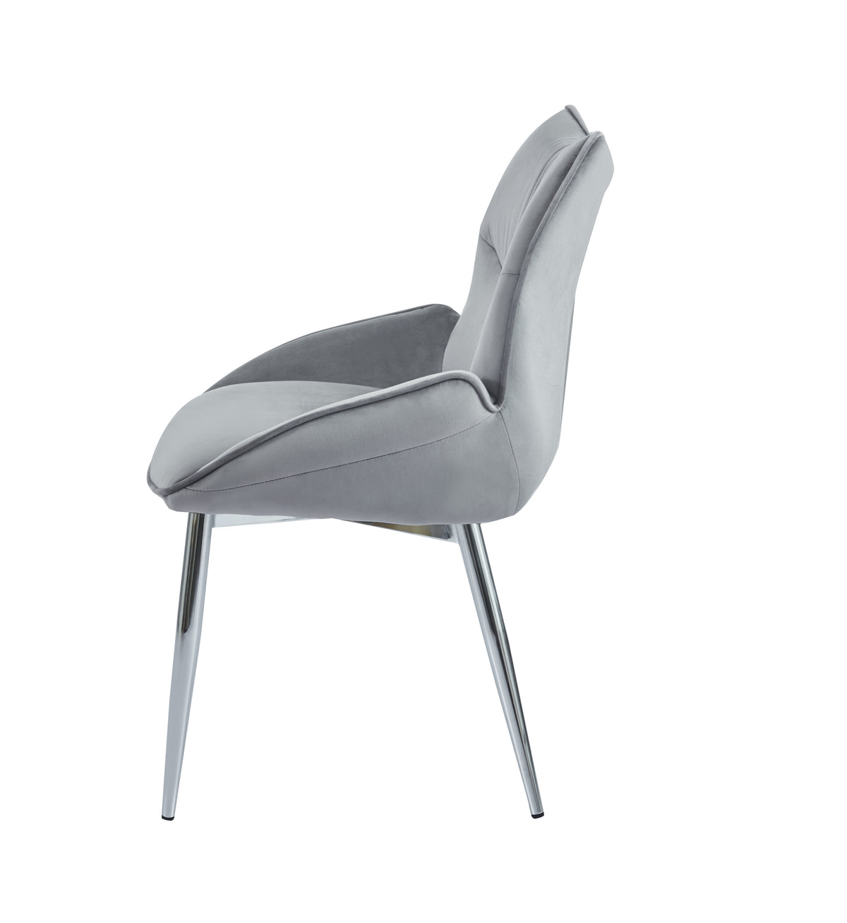 Lot de 2  Chaises LOHA pied métal Chrome #couleur_anthracite
