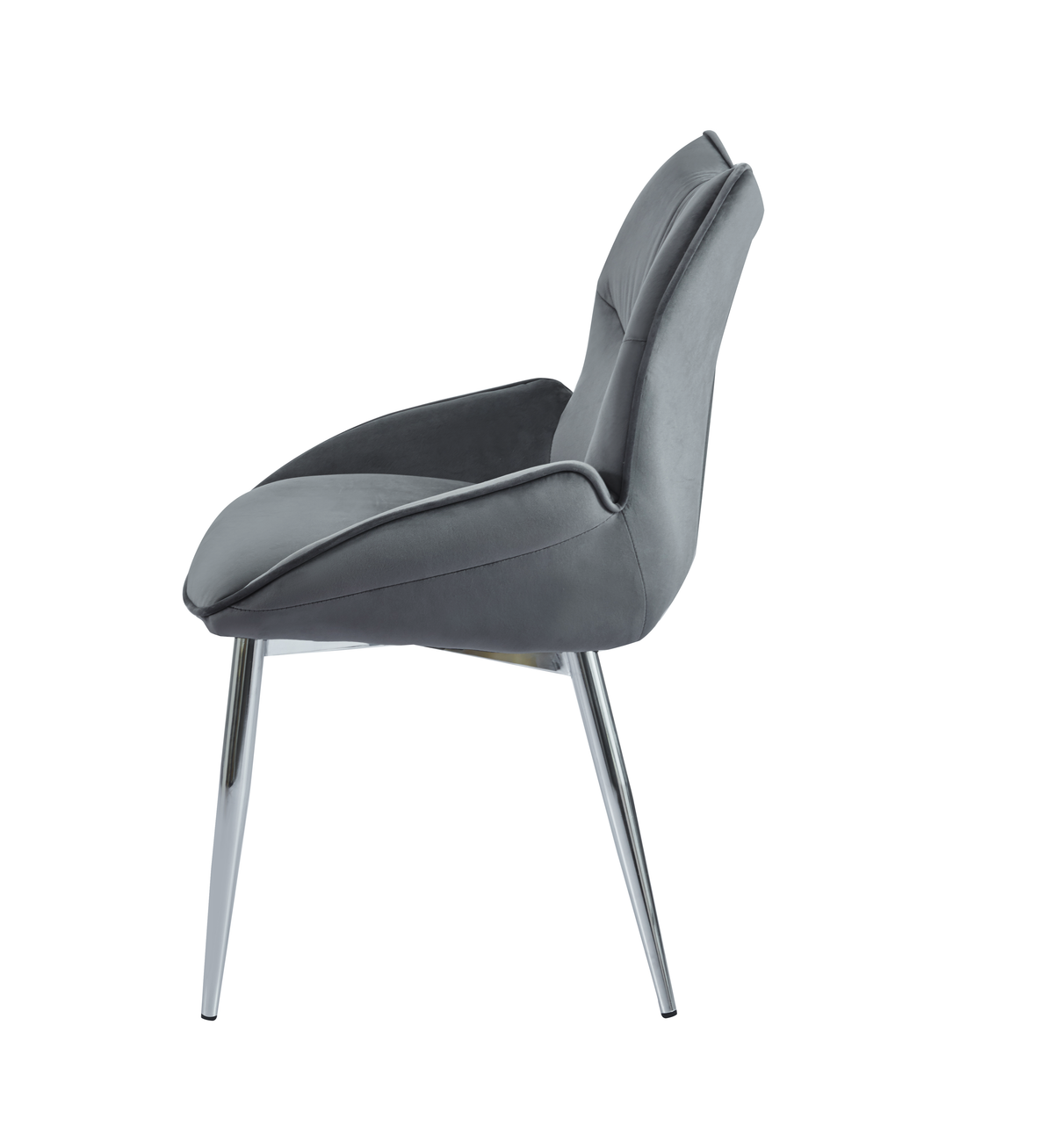 Lot de 2  Chaises LOHA pied métal Chrome #couleur_Anthracite
