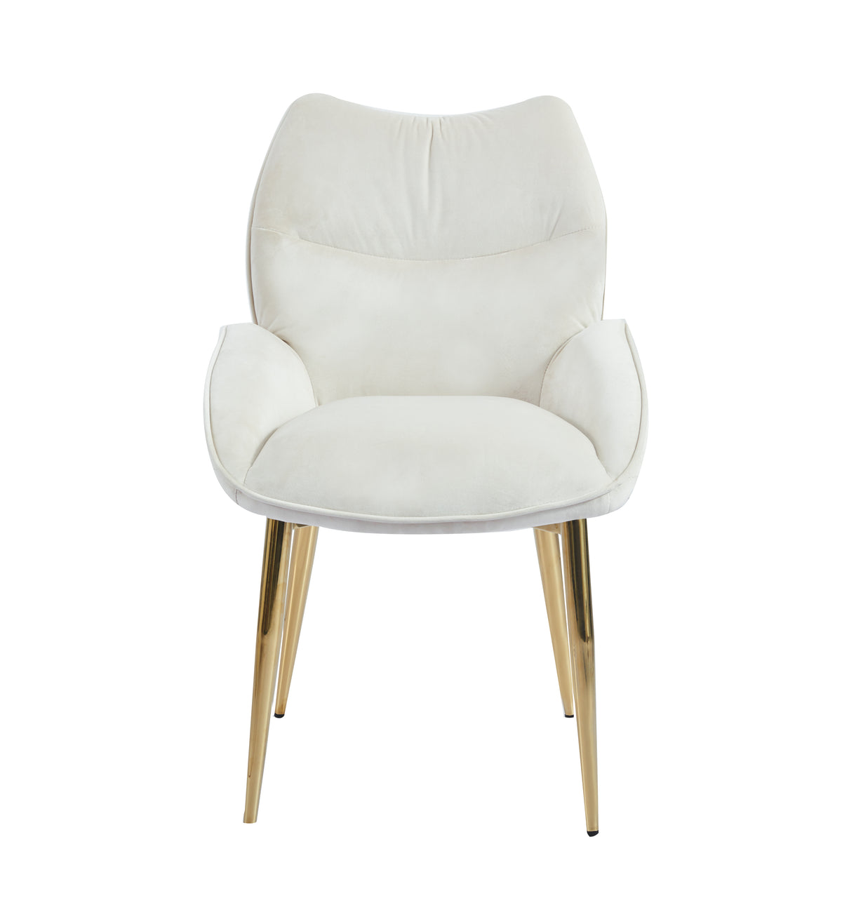 Lot de 2 chaises LOHA pied métal Gold #couleur_beige