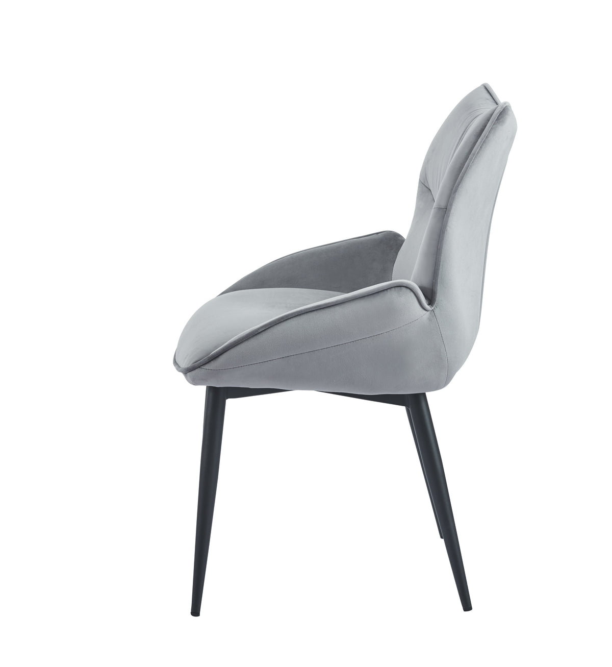 Lot de 2 chaises LOHA pied métal noir #couleur_anthracite