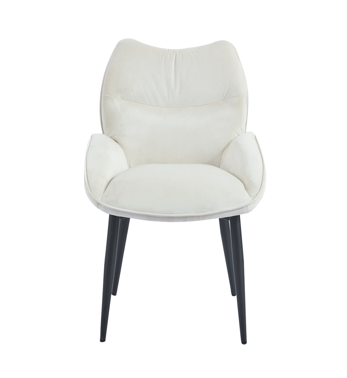 Lot de 2 chaises LOHA pied métal noir #couleur_beige