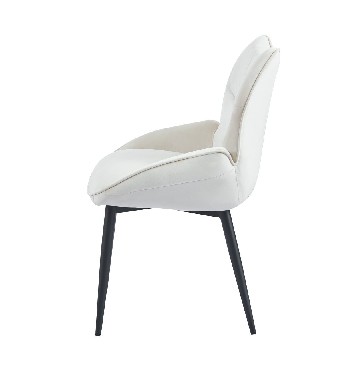 Lot de 2 chaises LOHA pied métal noir #couleur_beige