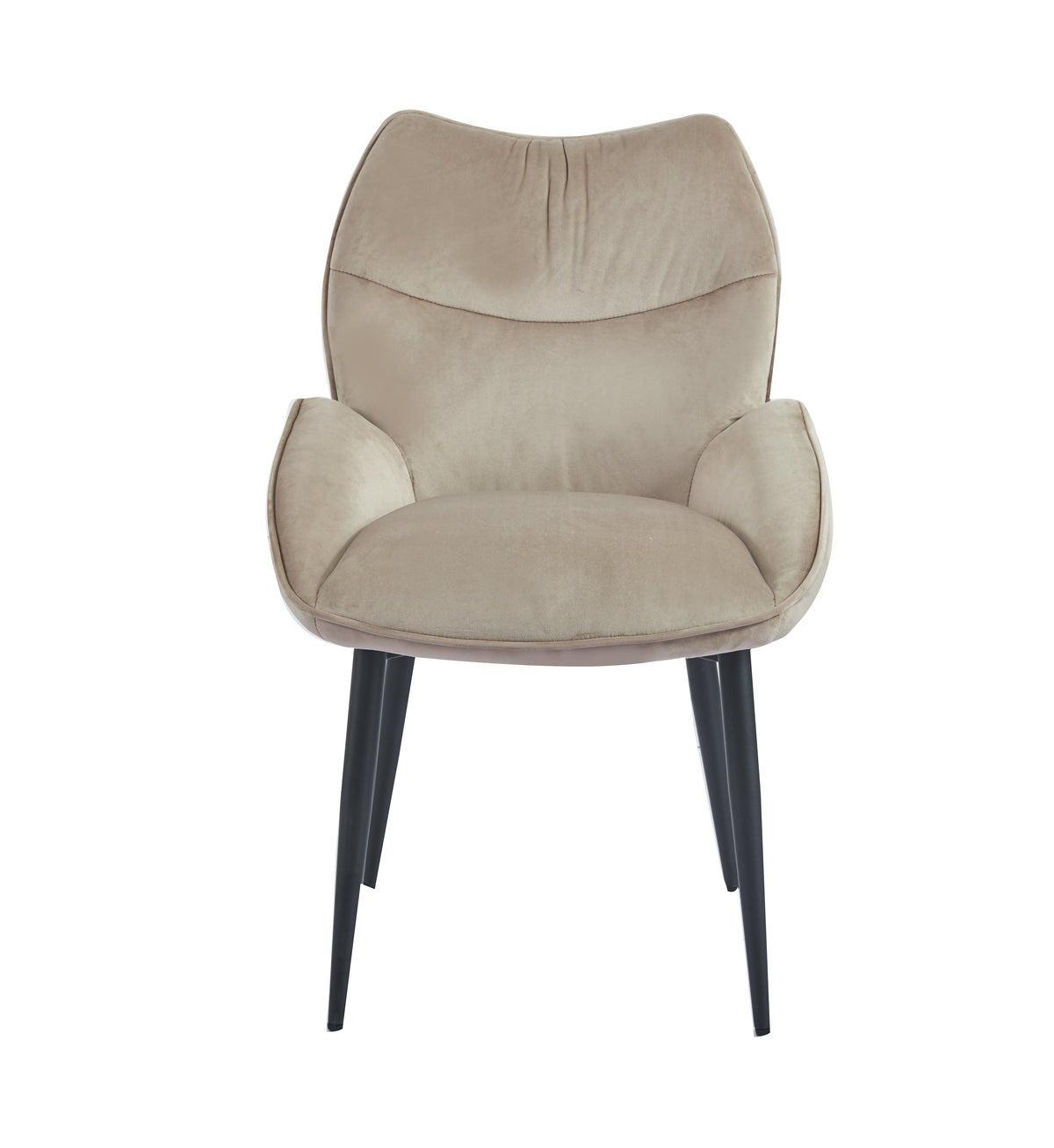 Lot de 2 chaises LOHA pied métal noir #couleur_taupe