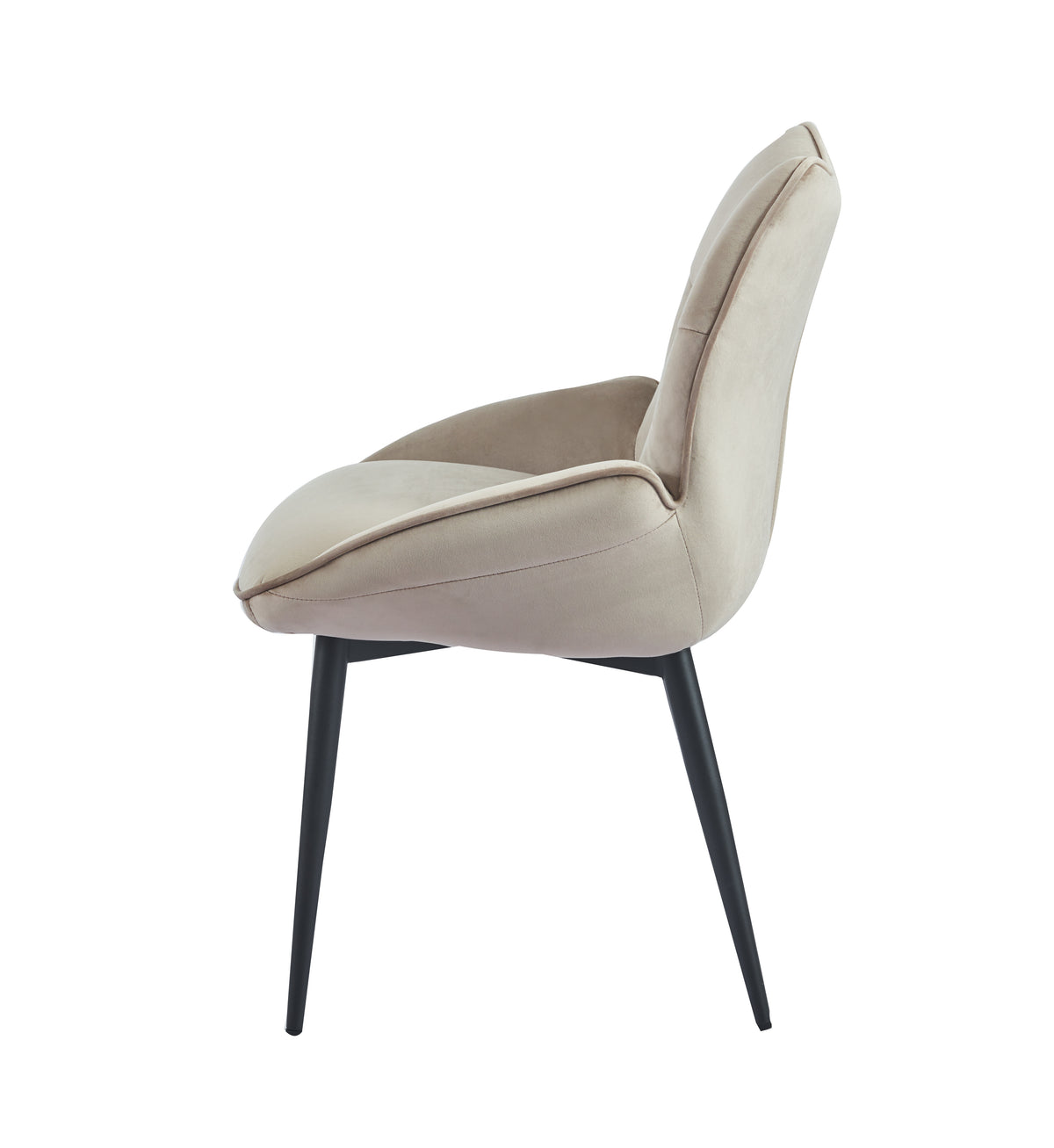 Lot de 2 chaises LOHA pied métal noir #couleur_taupe
