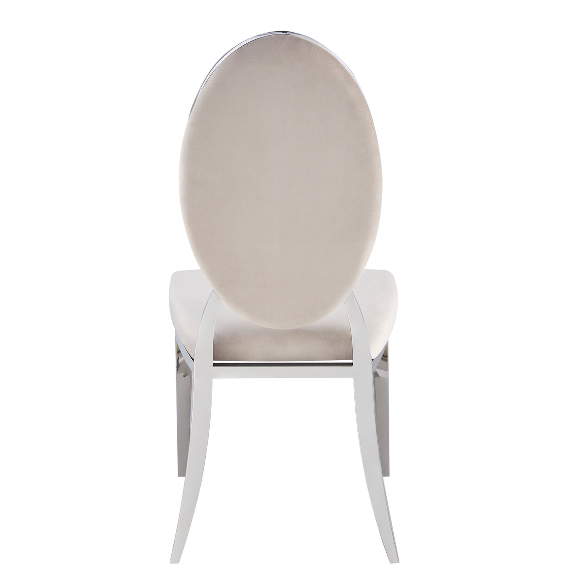 Lot de 4 chaises MEDAILLON capitonnées  chrome et velours Beige
