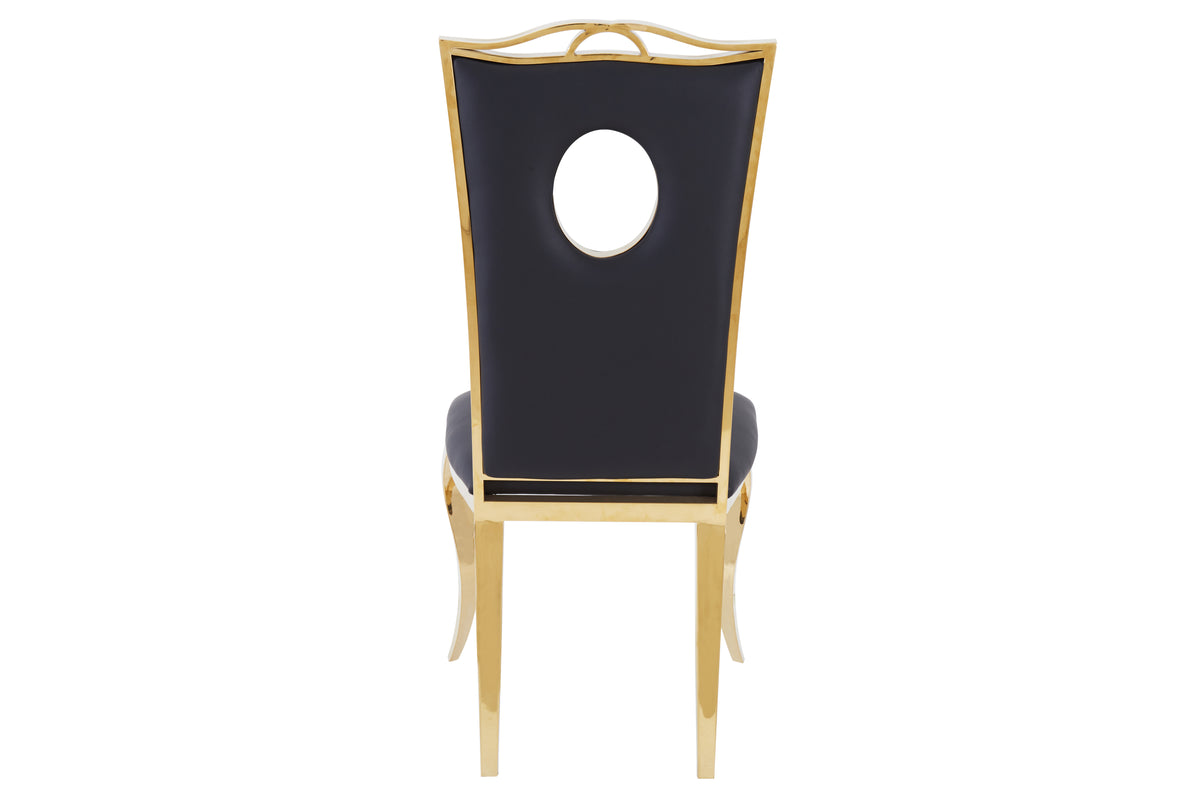 Lot de 4 Chaises Baroque ROYAL Gold Simili Noir