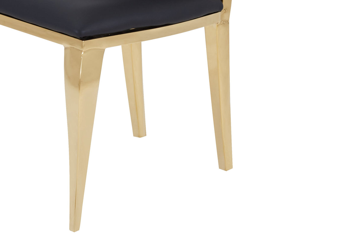 Lot de 4 Chaises Baroque ROYAL Gold Simili Noir