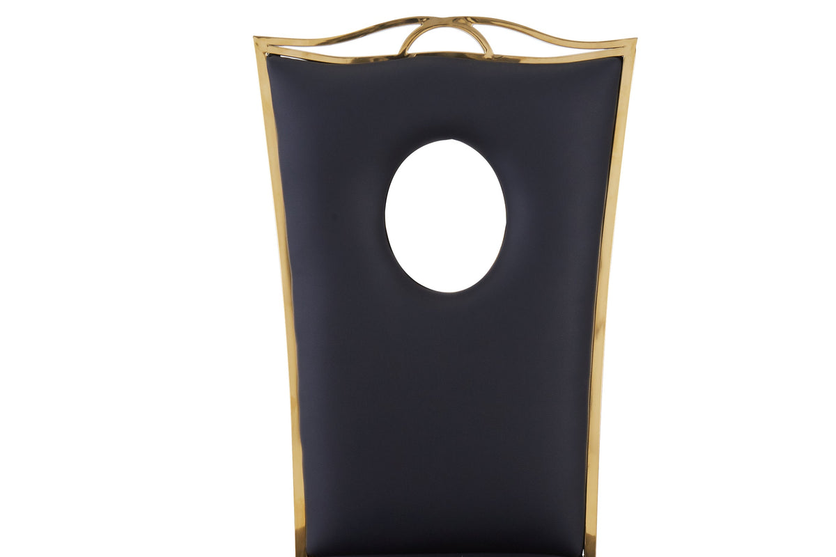 Lot de 4 Chaises Baroque ROYAL Gold Simili Noir
